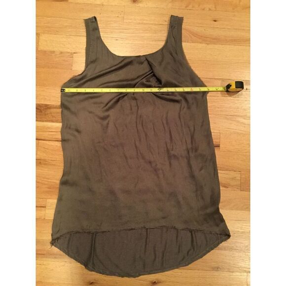Helmut Lang tunic sleeveless silk top sz medium army green brown - Picture 8 of 9